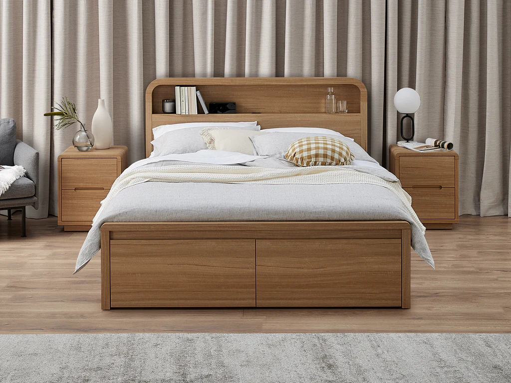Byron 3 Piece Bedroom Suite - Queen / Natural
