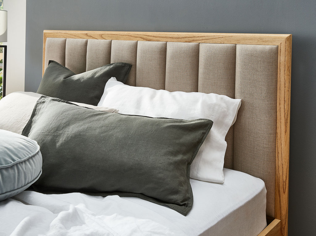 Evita Bed Frame with Gas Lift Base - King Single / Wheat