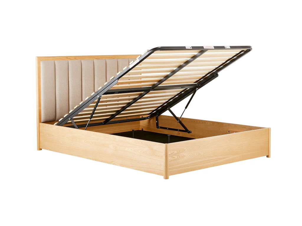 Evita Bed Frame with Gas Lift Base - King Single / Wheat