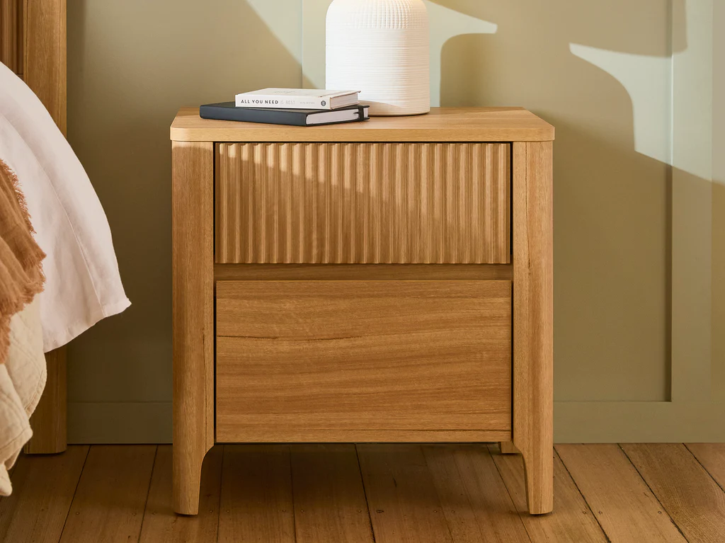 Matilda Bedside Table 2 Drawer - Natural