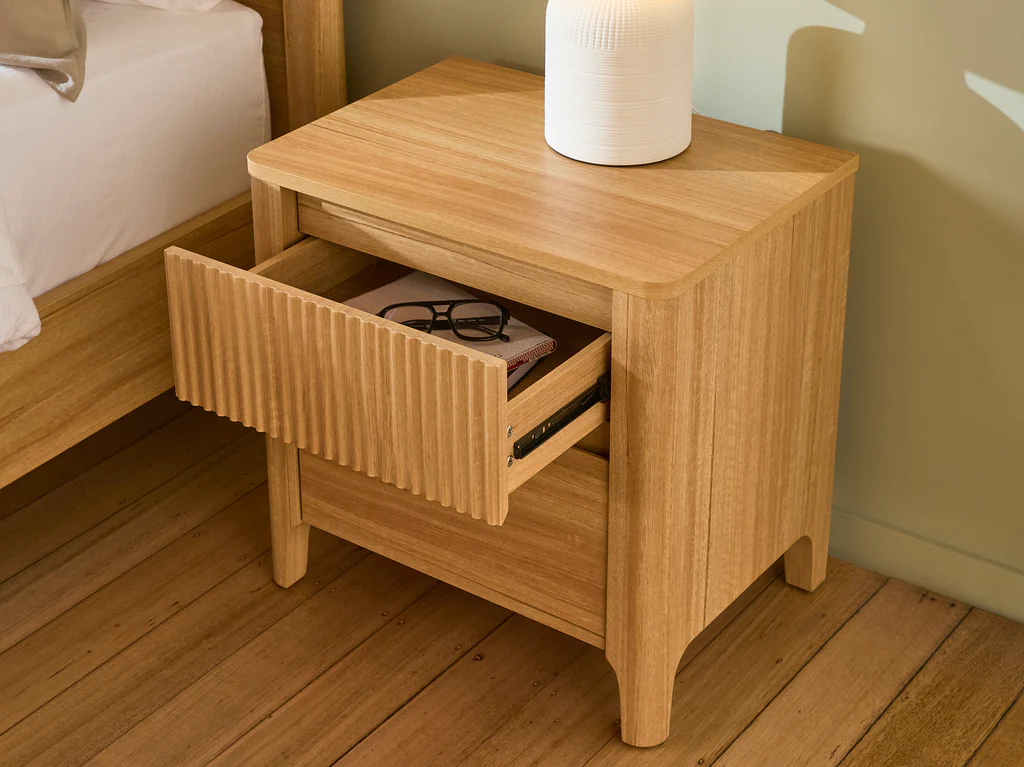 Matilda Bedside Table 2 Drawer - Natural
