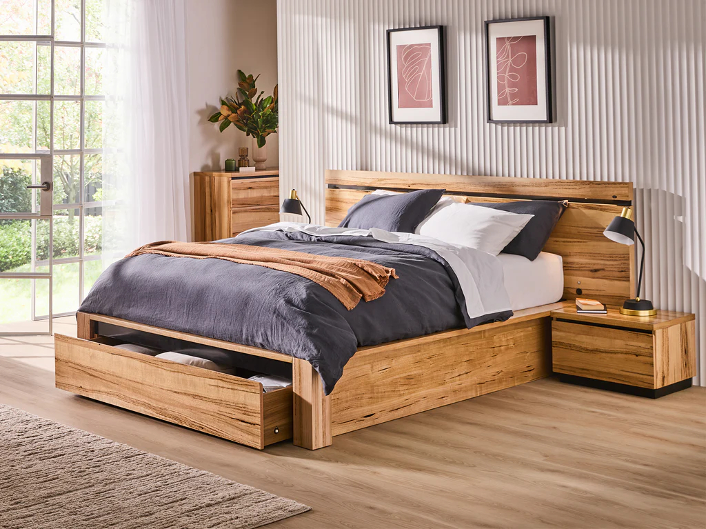 Chelsea Bed Frame with Gas Lift 1 Drawer Base & Tech Pack - Queen / Natural 3 Chelsea Bed Frame with Gas Lift 1 Drawer Base & Tech Pack - Queen / Natural