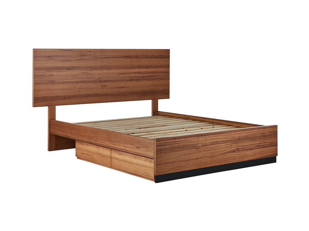 Flinders Extended Bed Frame with 4 Drawer Base - Double / Natural