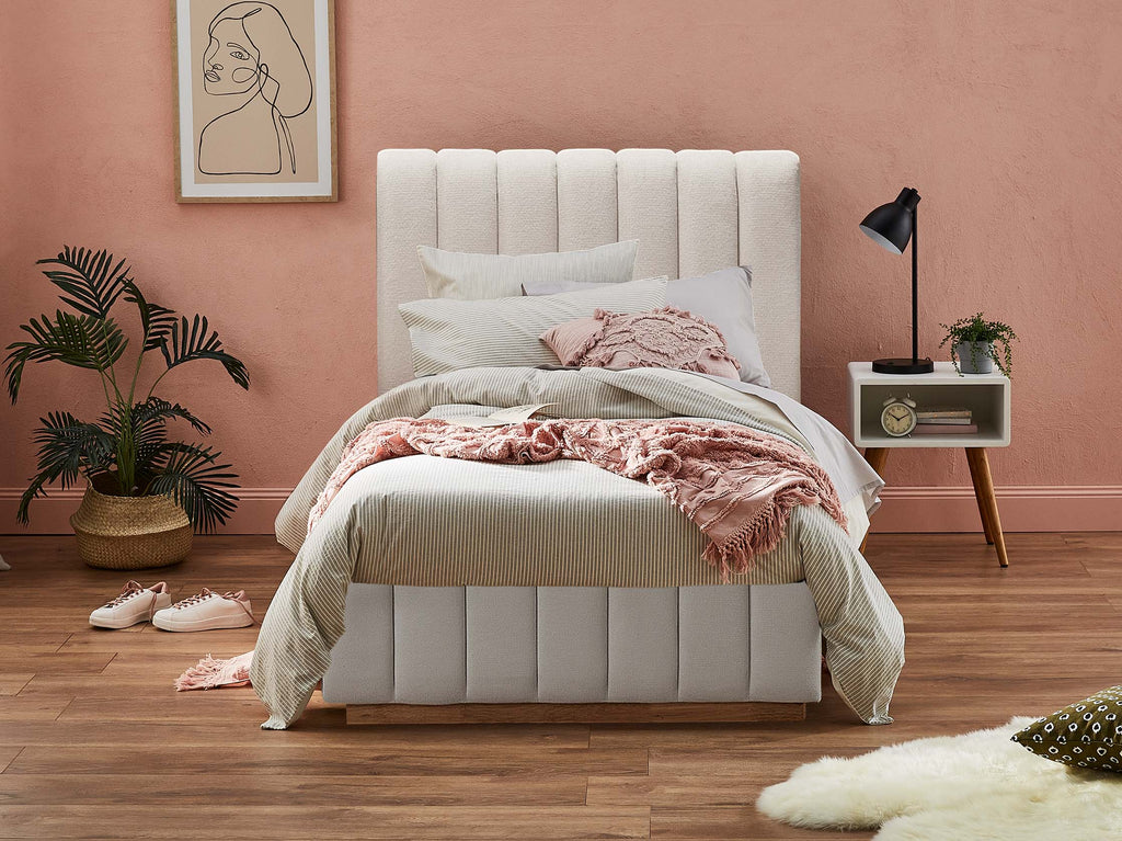 Olivia Bed Frame - King Single / Snow