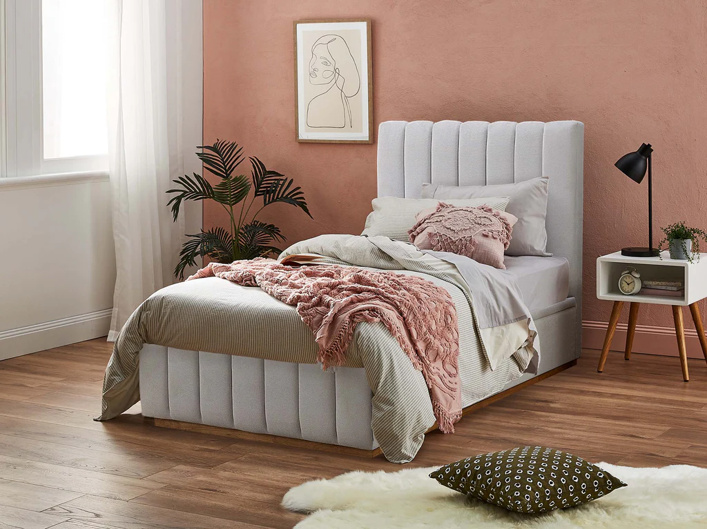 Olivia Bed Frame - King Single / Snow