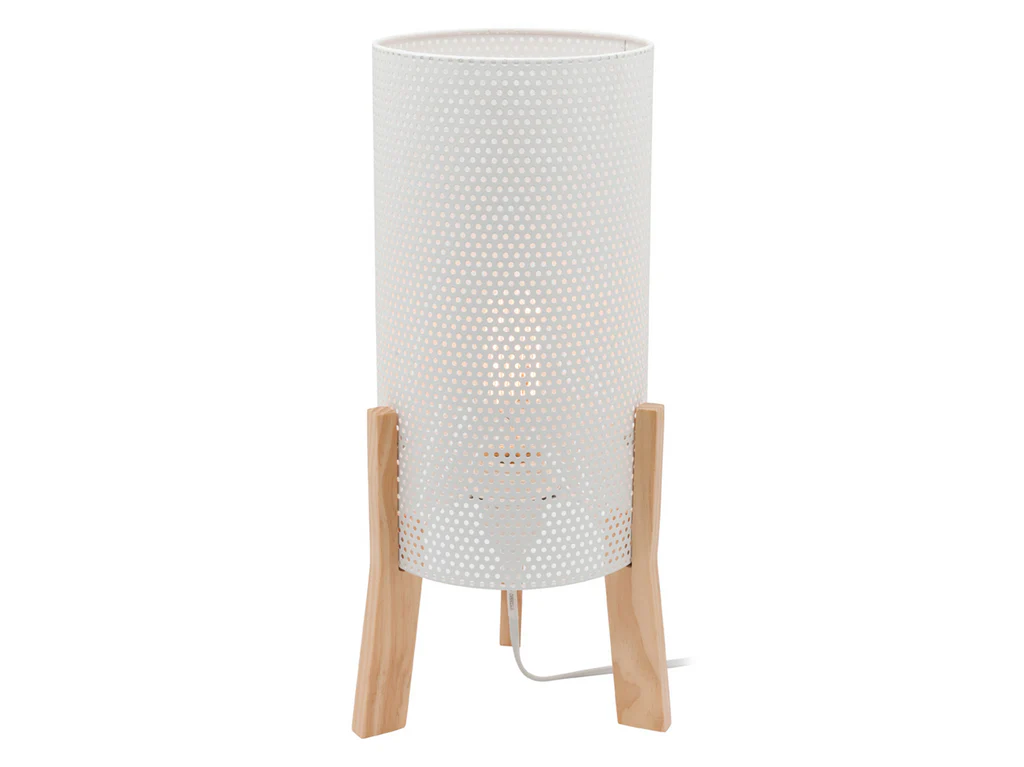 Eddie Lamp - One Size / Wood/White