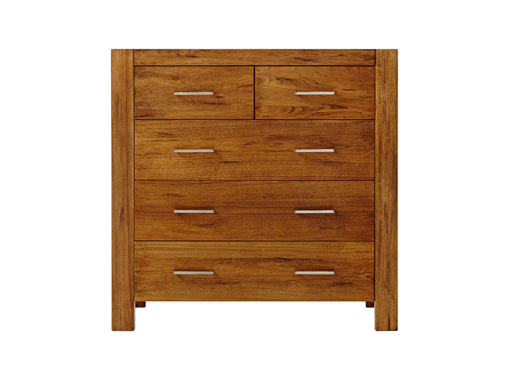 Clovelly Tallboy (5 drawer) - Driftwood Earth