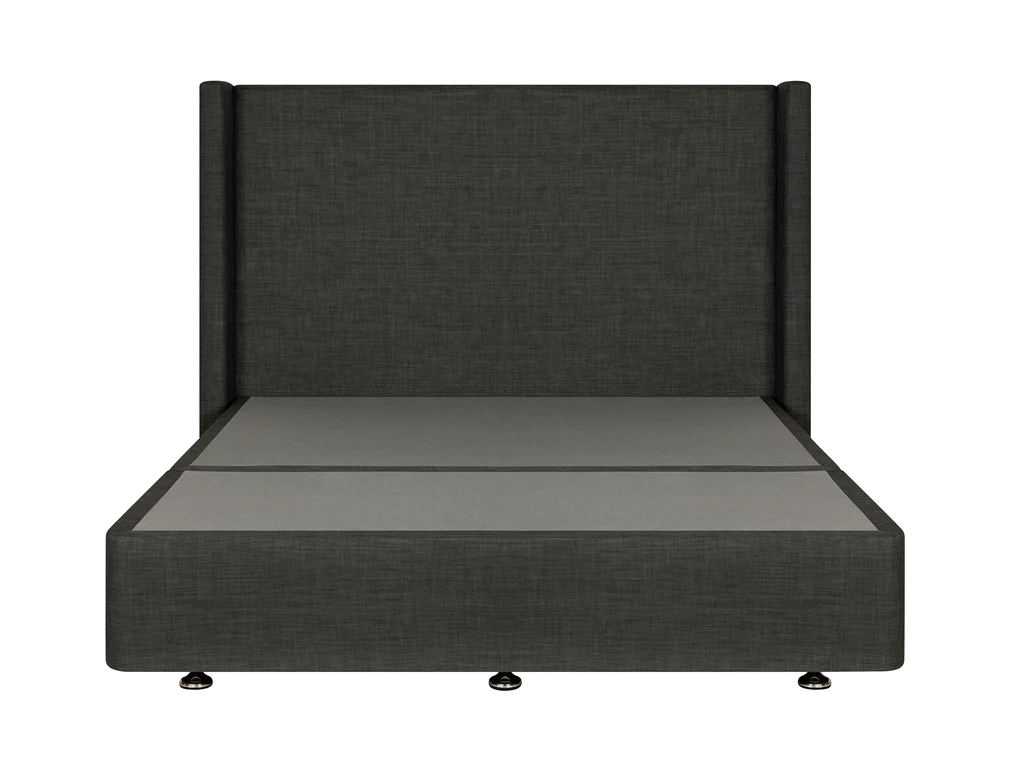 Slumberland Square Winged Headboard with Storage Base - Double / Graphite