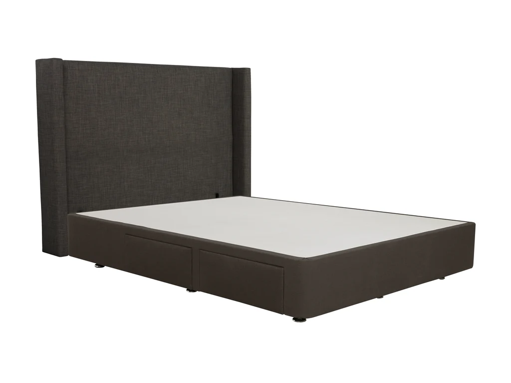 Slumberland Square Winged Headboard with Storage Base - Double / Graphite