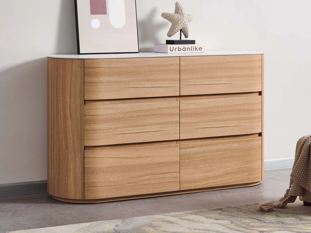 Bronte Dresser 6 Drawer - Natural