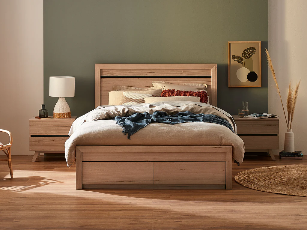 Henley Gas Lift Bed Frame - Queen / Natural