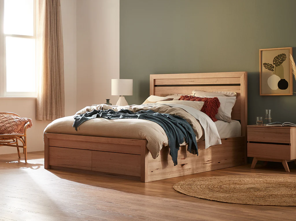 Henley Gas Lift Bed Frame - Queen / Natural