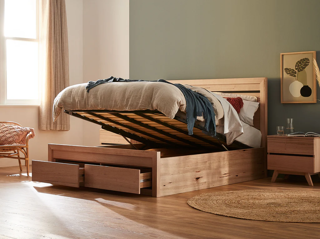 Henley Gas Lift Bed Frame - Queen / Natural 4 Henley Gas Lift Bed Frame - Queen / Natural