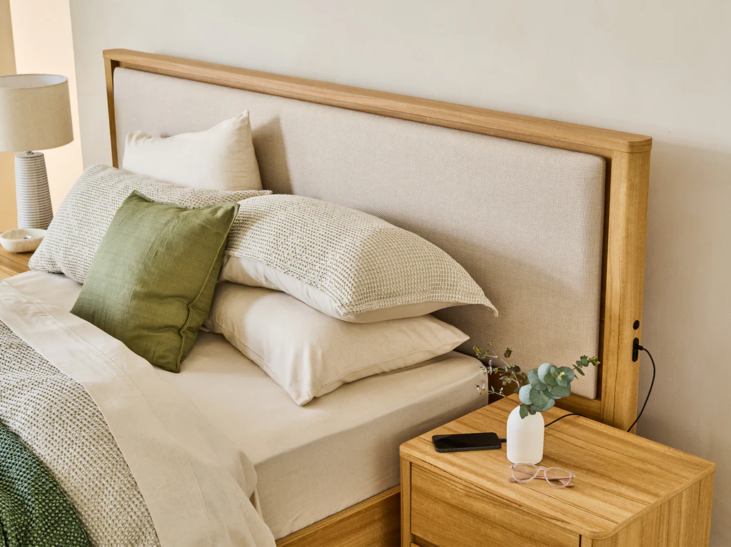 Balmain Extended Bed Frame with Gas Lift Base & Tech Pack - Double / Natural 10 Balmain Extended Bed Frame with Gas Lift Base & Tech Pack - Double / Natural