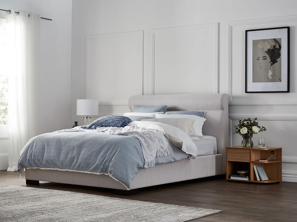 Memphis Bolster Bed Frame - King / Cement