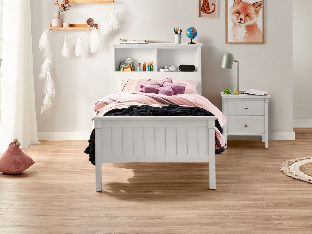 Durham Feature Bed Frame - Single / White
