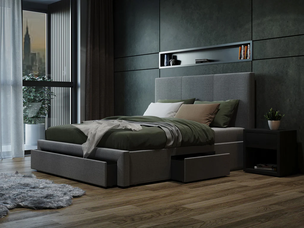 Windsor Bed Frame - Double / Light Grey