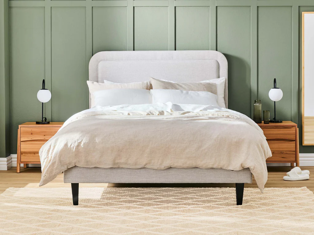 My Style Curved Headboard with Slimline Base - Single / Emir Alabaster