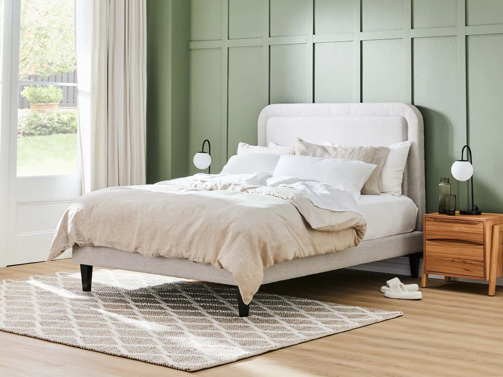 My Style Curved Headboard with Slimline Base - Single / Emir Alabaster