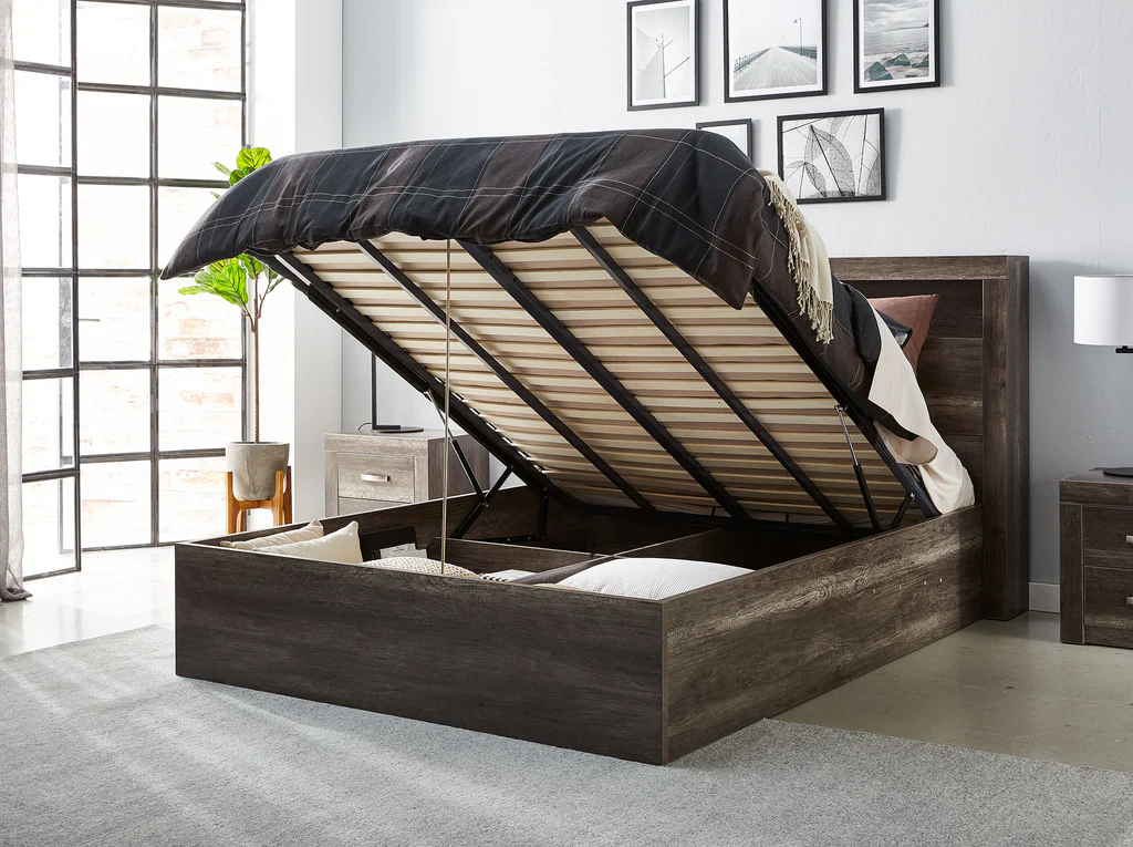 Avondale Bed Frame with Gas Lift Base - Double / Vintage Oak 3 Avondale Bed Frame with Gas Lift Base - Double / Vintage Oak