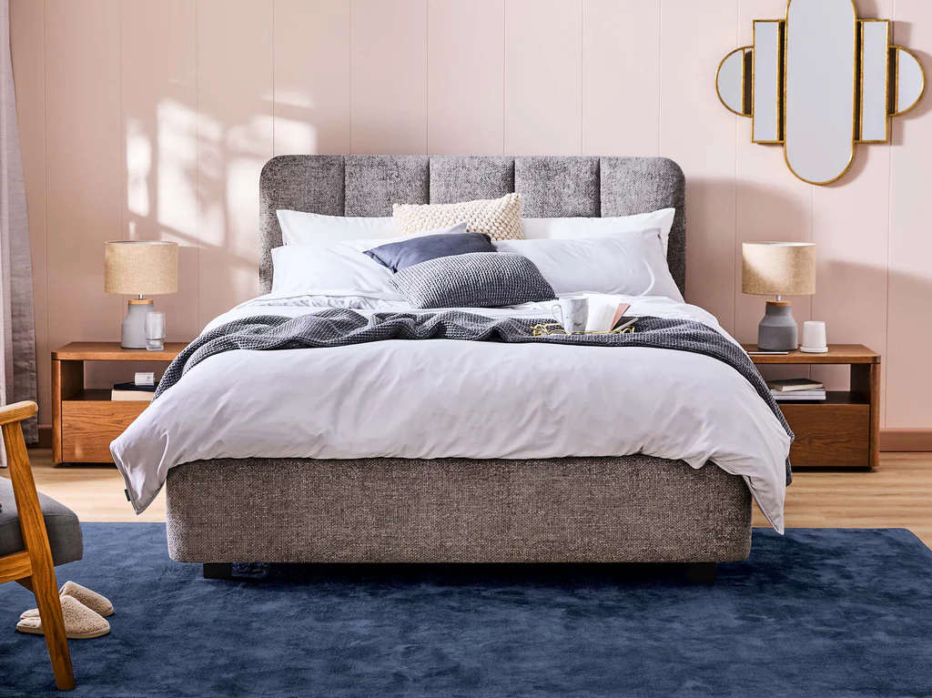 Ovation Curved Bed Frame with Standard Base - Queen / Smoke