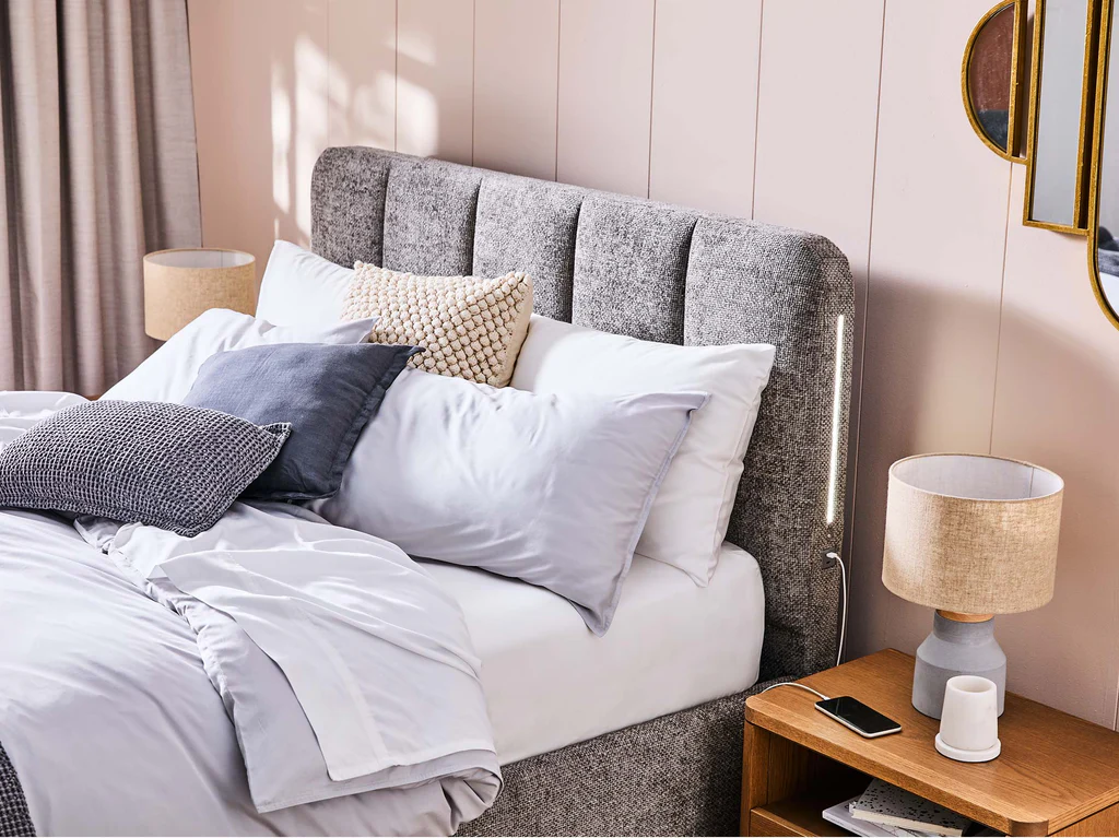 Ovation Curved Bed Frame with Standard Base - Queen / Smoke 4 Ovation Curved Bed Frame with Standard Base - Queen / Smoke