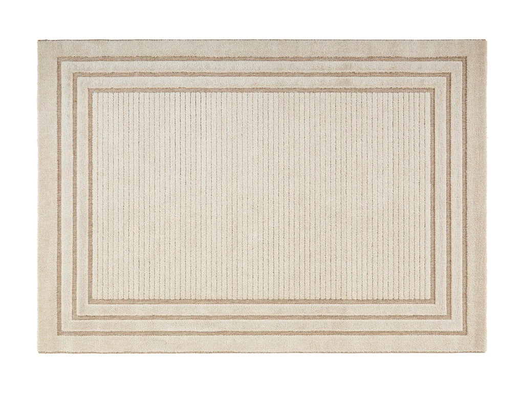 Illusion Border Floor Rug - 230 X 160cm / Natural