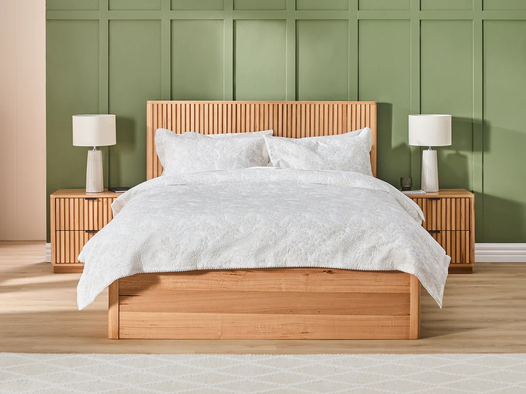 Kallista Bed Frame with Gas Lift Base - King Single / Natural