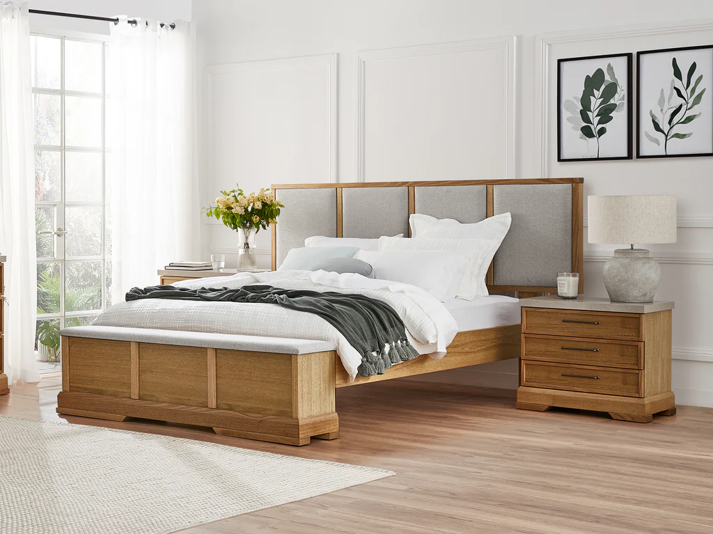 Hudson Extended Bed Frame with Blanket Box Base - Double / Straw