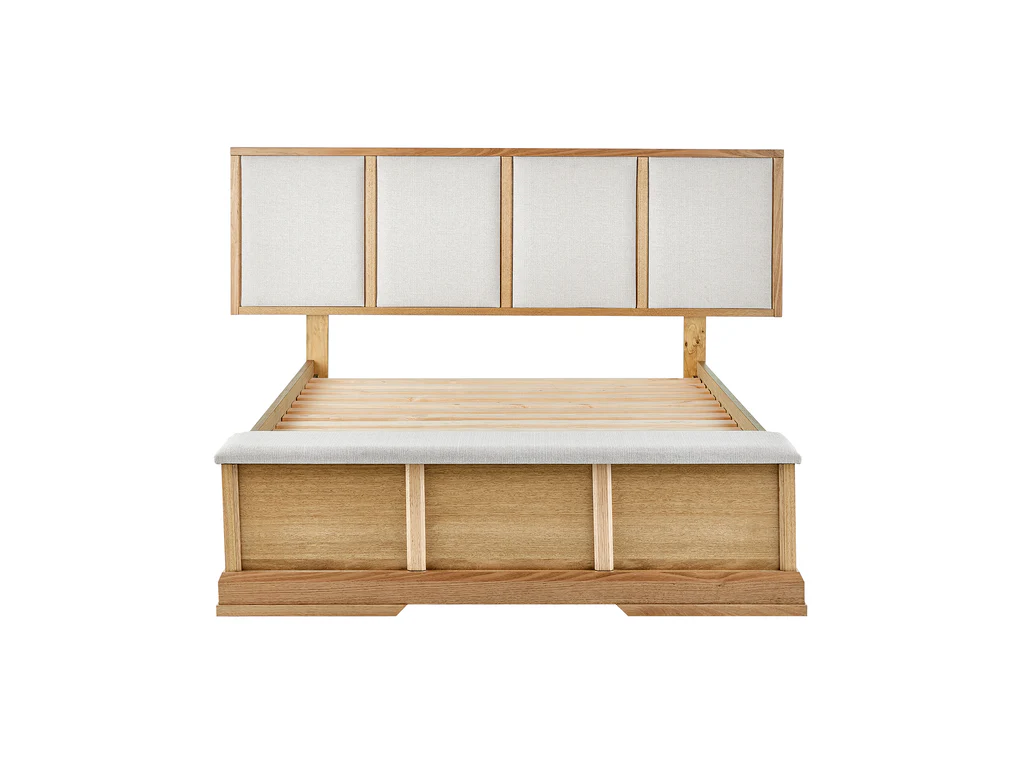 Hudson Extended Bed Frame with Blanket Box Base - Double / Straw 4 Hudson Extended Bed Frame with Blanket Box Base - Double / Straw