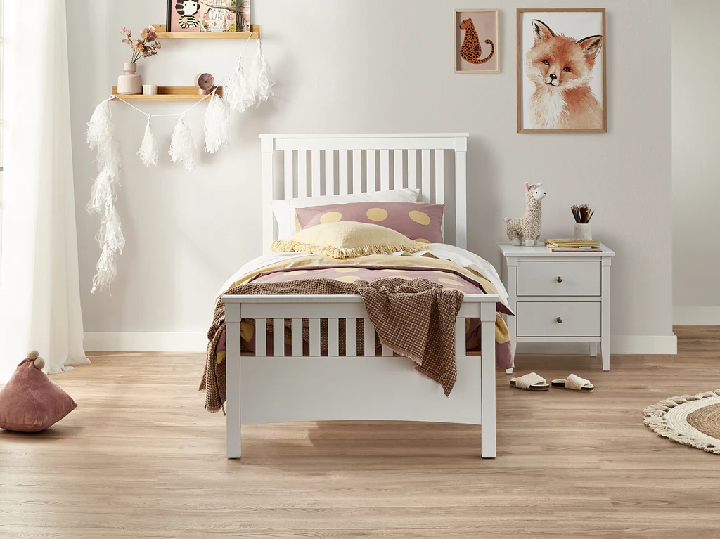 Durham Open Post Bed Frame - Single / White