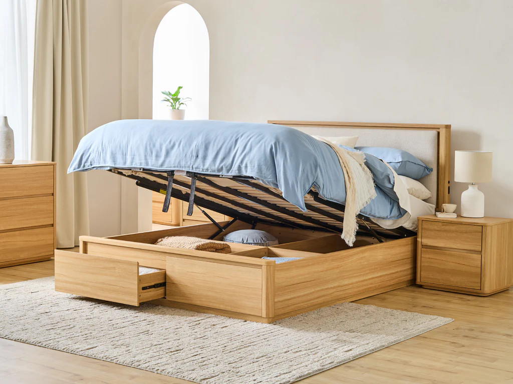 Balmain Bed Frame with Gas Lift Base & Tech Pack - Double / Natural 7 Balmain Bed Frame with Gas Lift Base & Tech Pack - Double / Natural