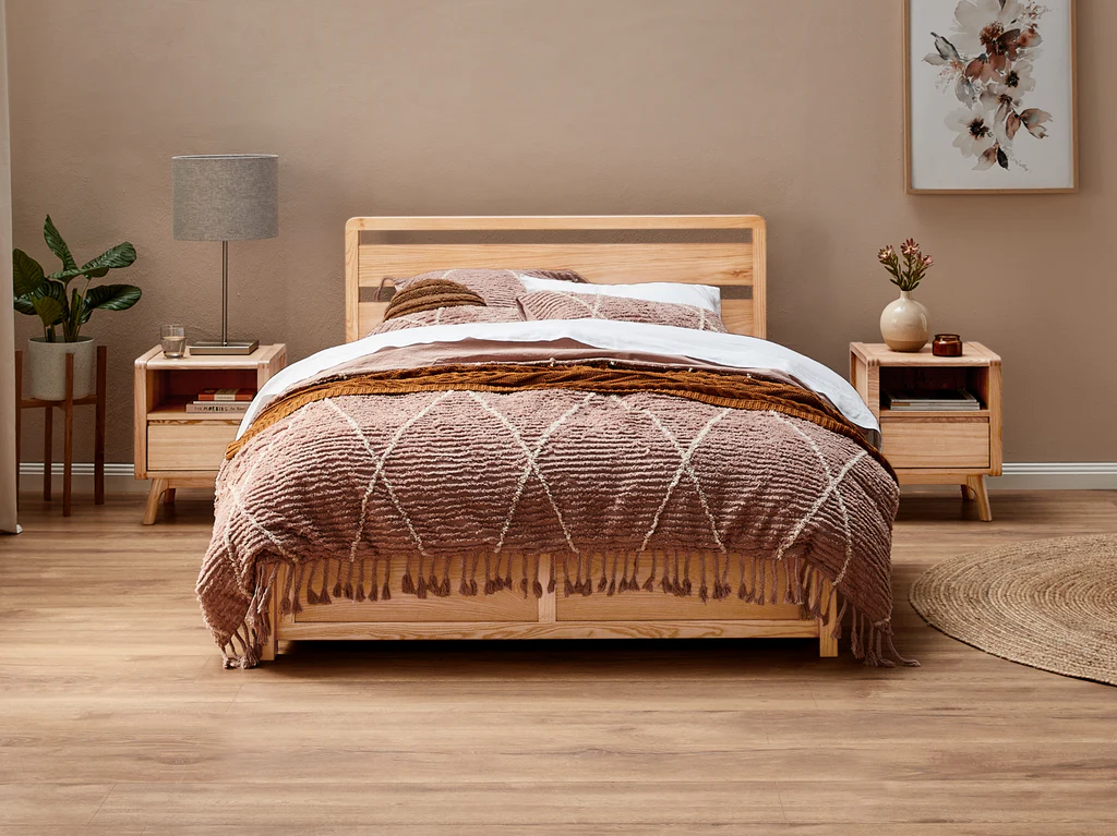 Denmark Gas Lift Bed Frame - King Single / Natural
