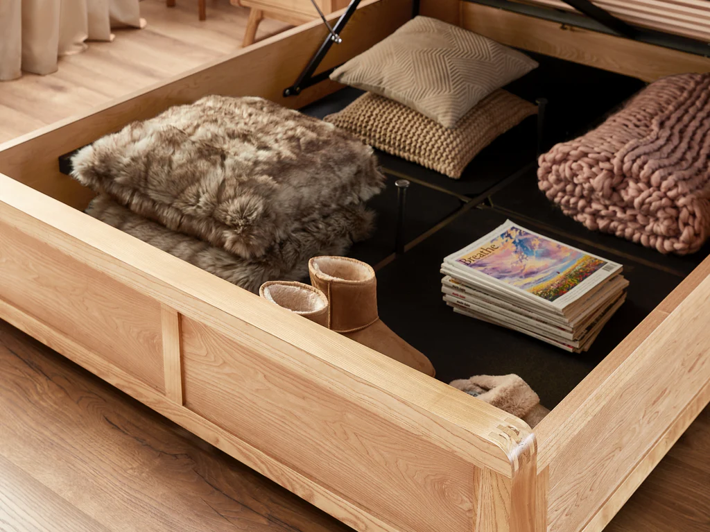 Denmark Gas Lift Bed Frame - King Single / Natural 5 Denmark Gas Lift Bed Frame - King Single / Natural