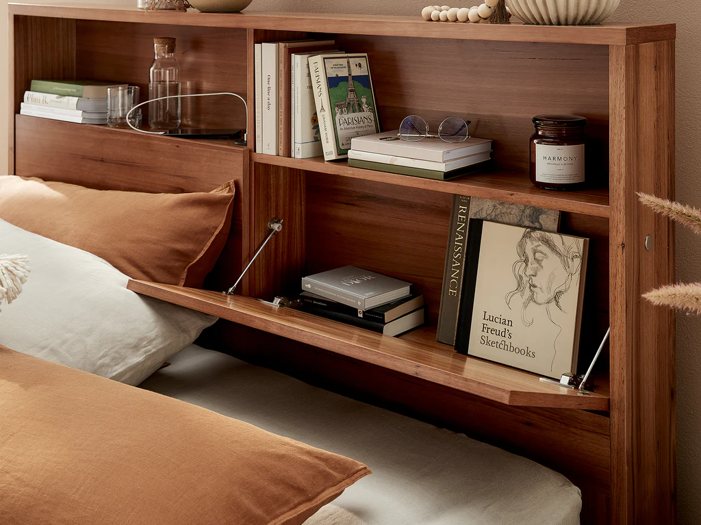 Flinders Feature Bed Frame with Gas Lift Base - Double / Natural 4 Flinders Feature Bed Frame with Gas Lift Base - Double / Natural