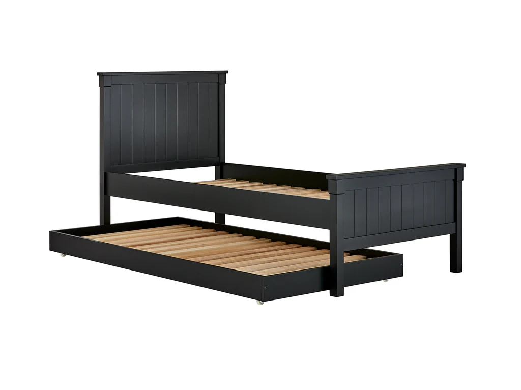 Durham Full Panel Bed Frame With Trundle - Single / Black 5 Durham Full Panel Bed Frame With Trundle - Single / Black