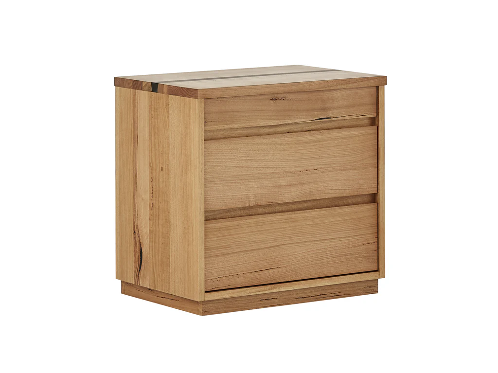 Banksia Bedside Table 3 Drawer - Natural