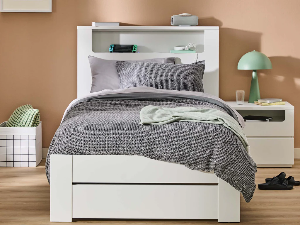 Panama Classic Bed Frame - King Single / Washed Grey