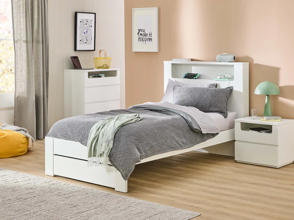 Panama Classic Bed Frame - King Single / Washed Grey