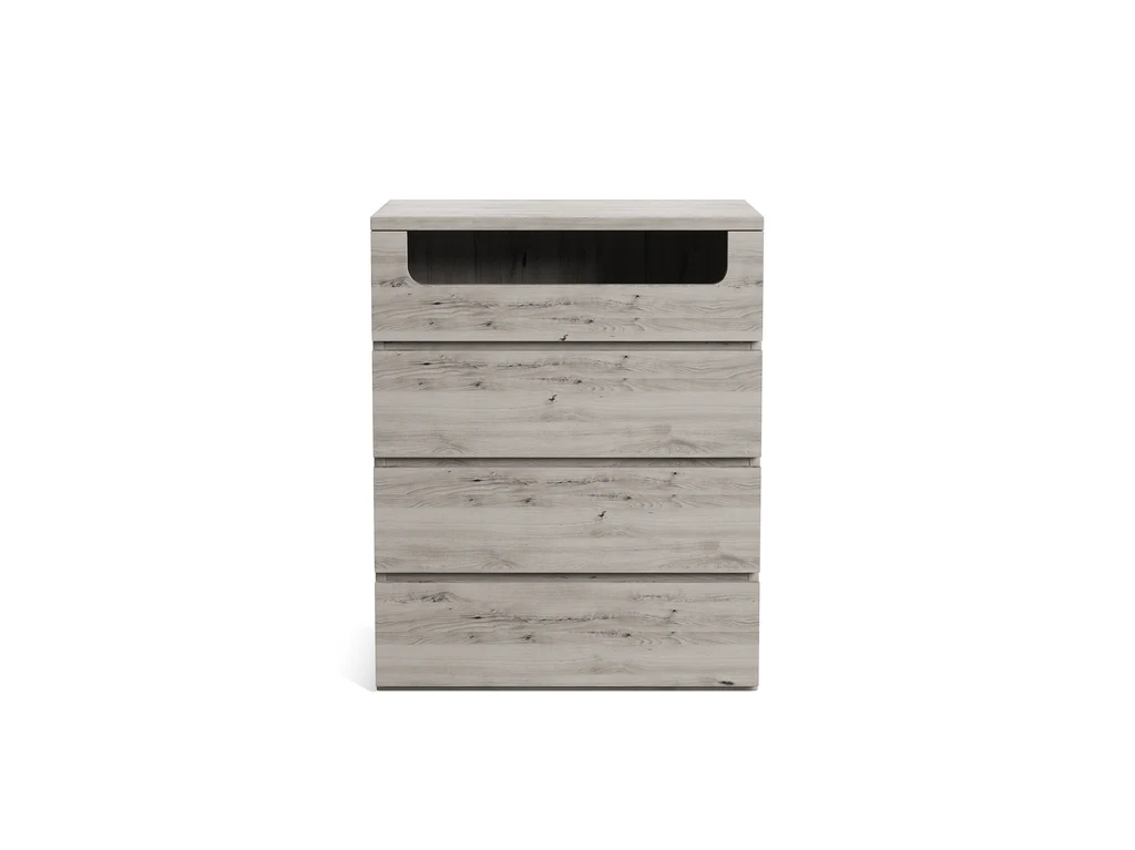 Panama Tallboy 4 Drawer - Washed Grey
