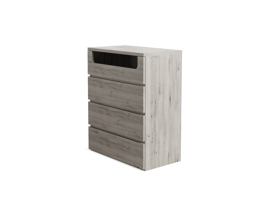 Panama Tallboy 4 Drawer - Washed Grey 4 Panama Tallboy 4 Drawer - Washed Grey