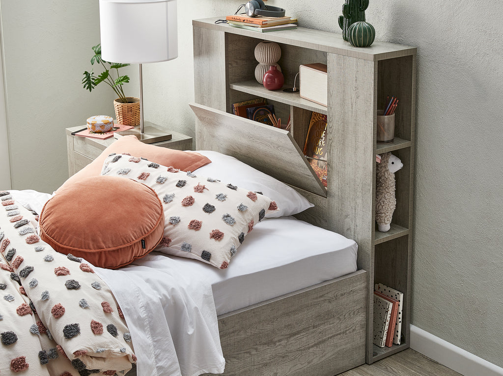 Empire Bed Frame with Gas Lift Storage Base with 1 Drawer - King Single / Ash 3 Empire Bed Frame with Gas Lift Storage Base with 1 Drawer - King Single / Ash