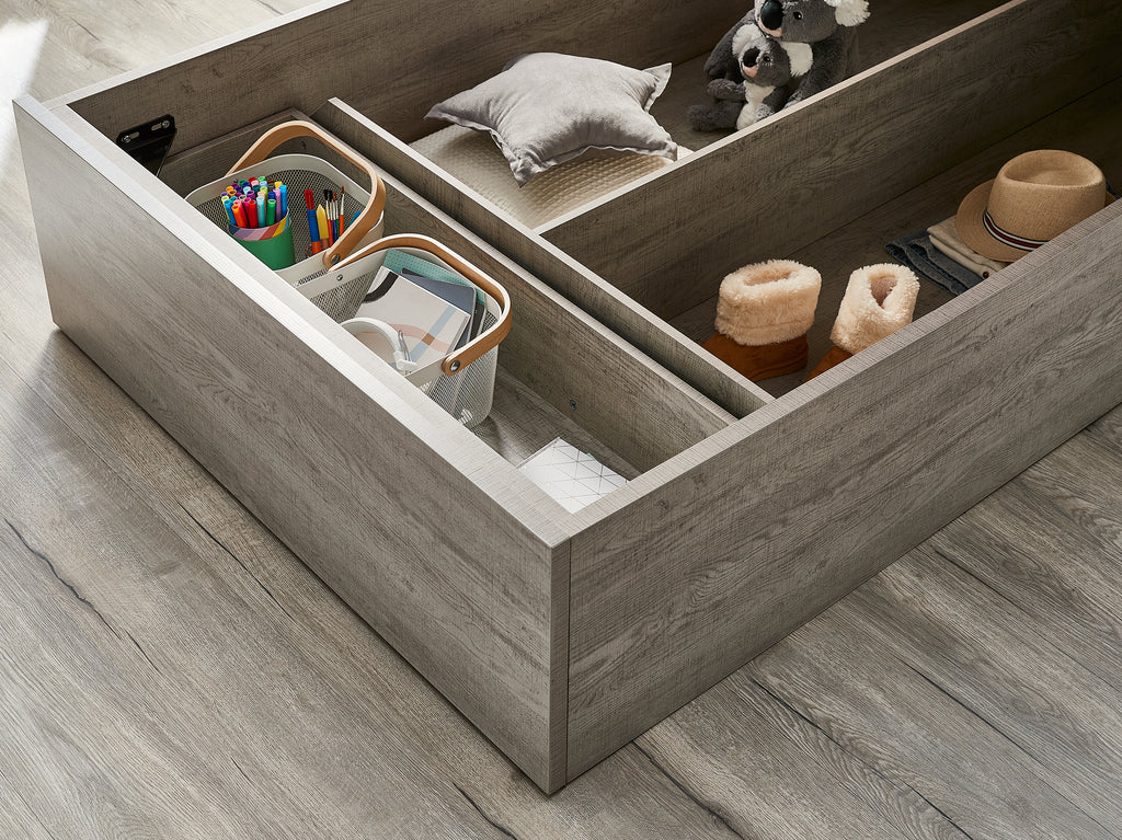 Empire Bed Frame with Gas Lift Storage Base with 1 Drawer - King Single / Ash 5 Empire Bed Frame with Gas Lift Storage Base with 1 Drawer - King Single / Ash