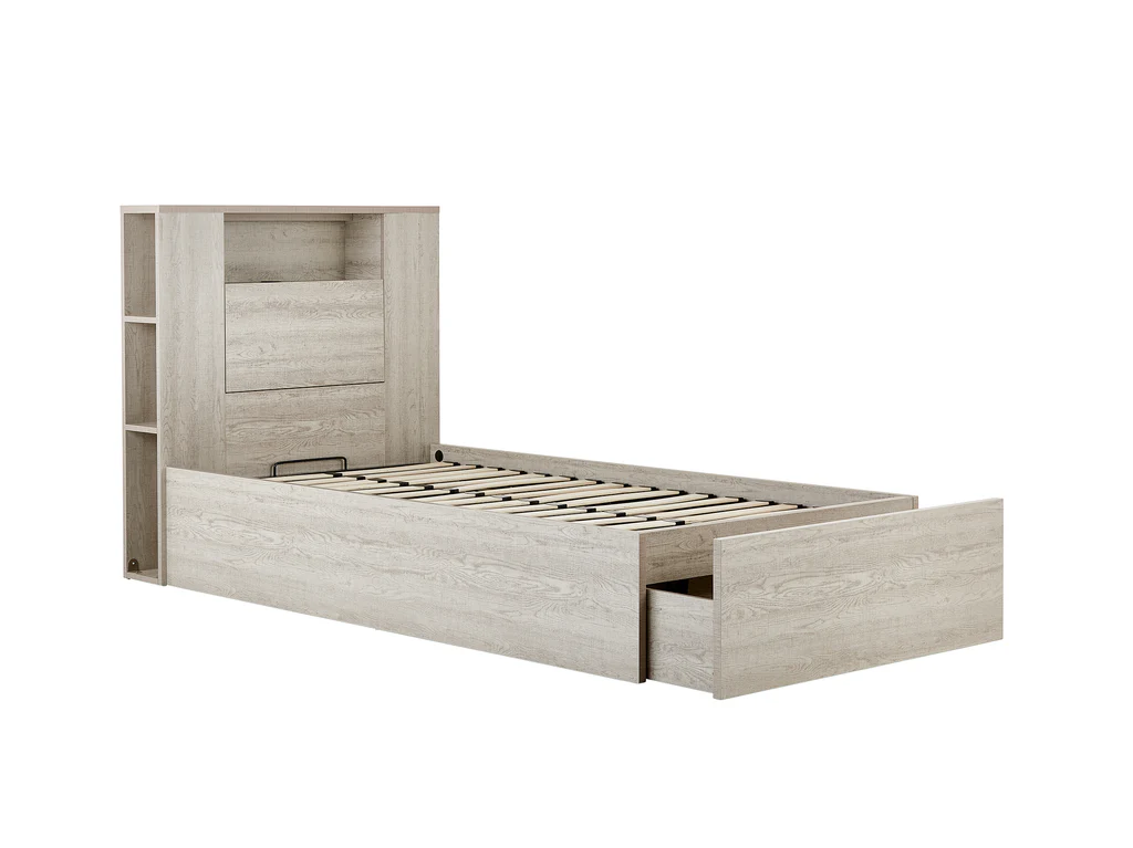 Empire Bed Frame with Gas Lift Storage Base with 1 Drawer - King Single / Ash 7 Empire Bed Frame with Gas Lift Storage Base with 1 Drawer - King Single / Ash