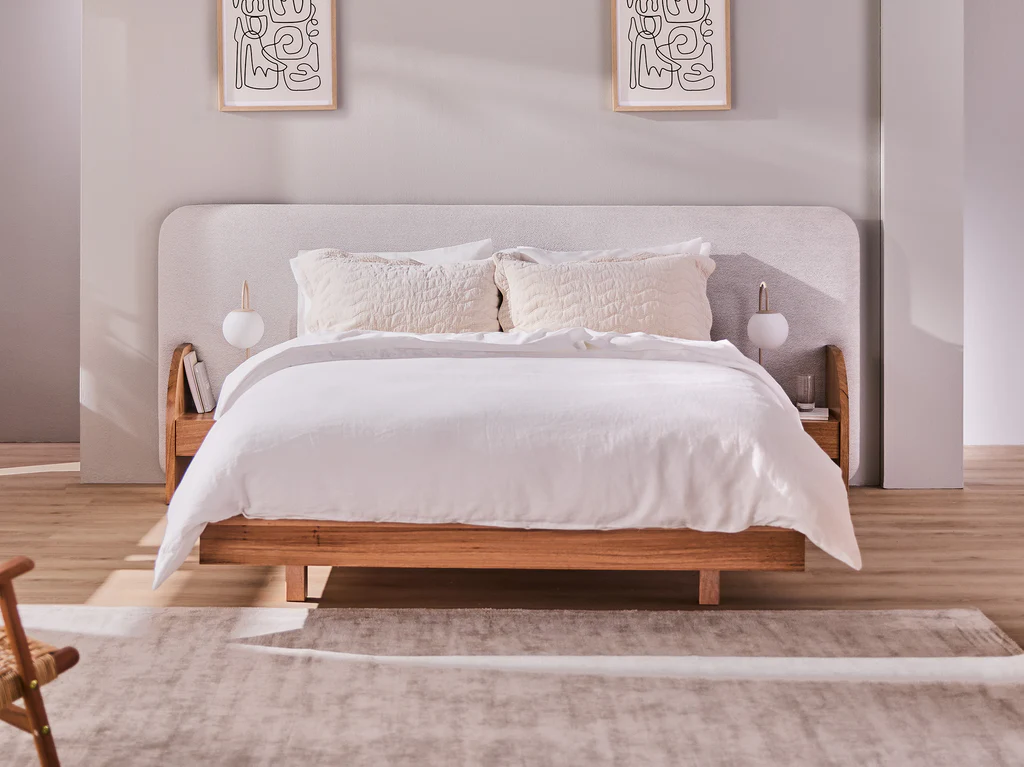 Revere Bed Frame with Bedsides - Queen / Light Ash
