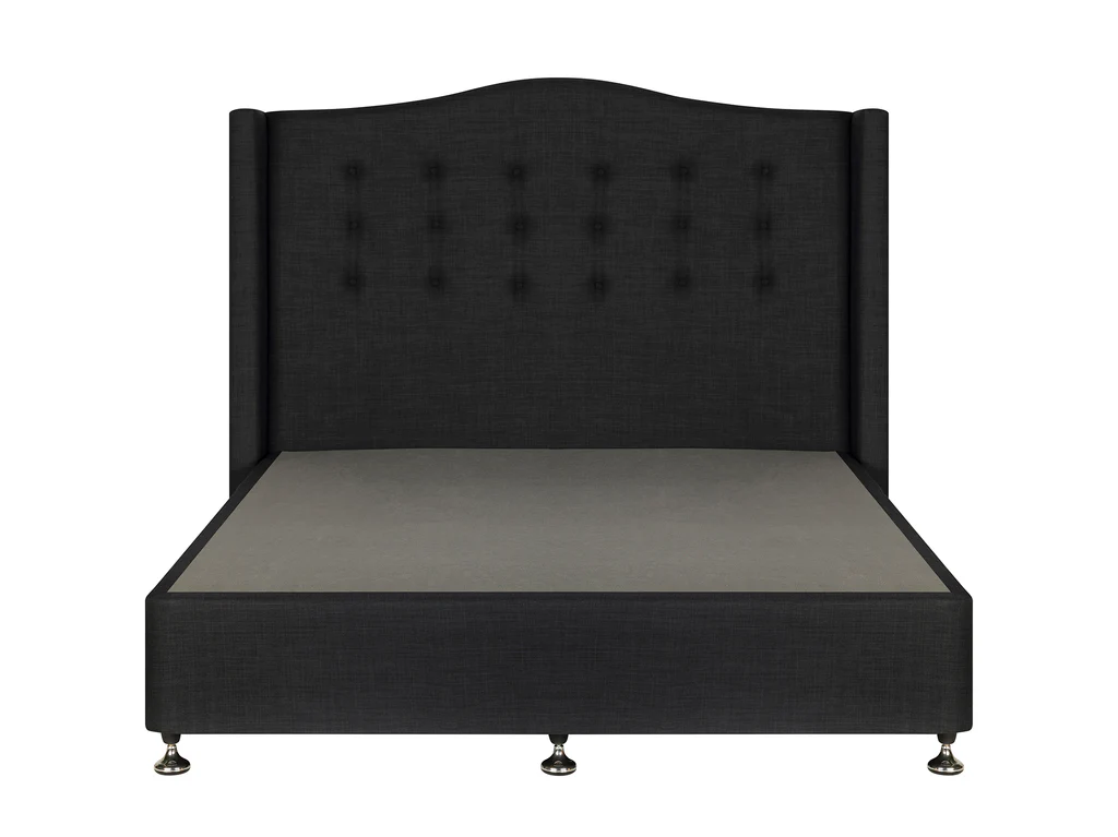 Slumberland Ornate Winged Buttoned Headboard Standard Base - Single / Nero