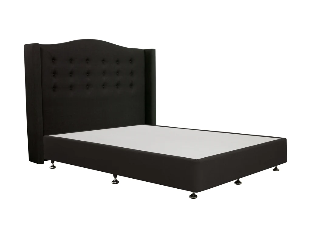 Slumberland Ornate Winged Buttoned Headboard Standard Base - Single / Nero