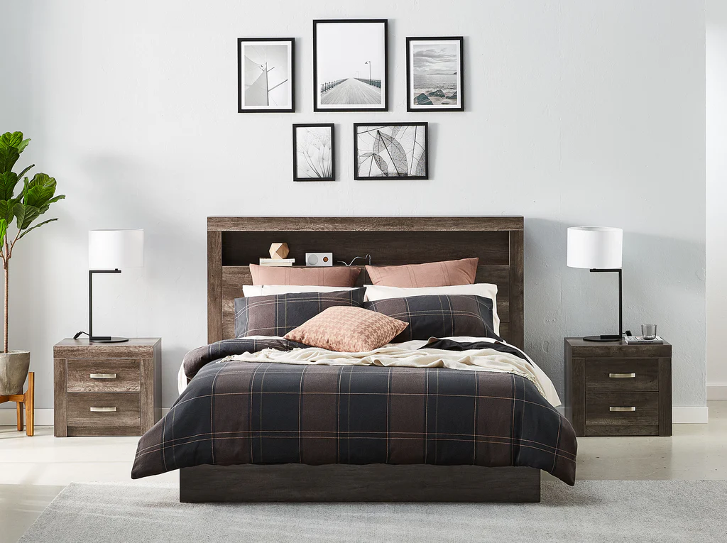 Avondale Bed Frame with Drawer Base - Double / Vintage Oak