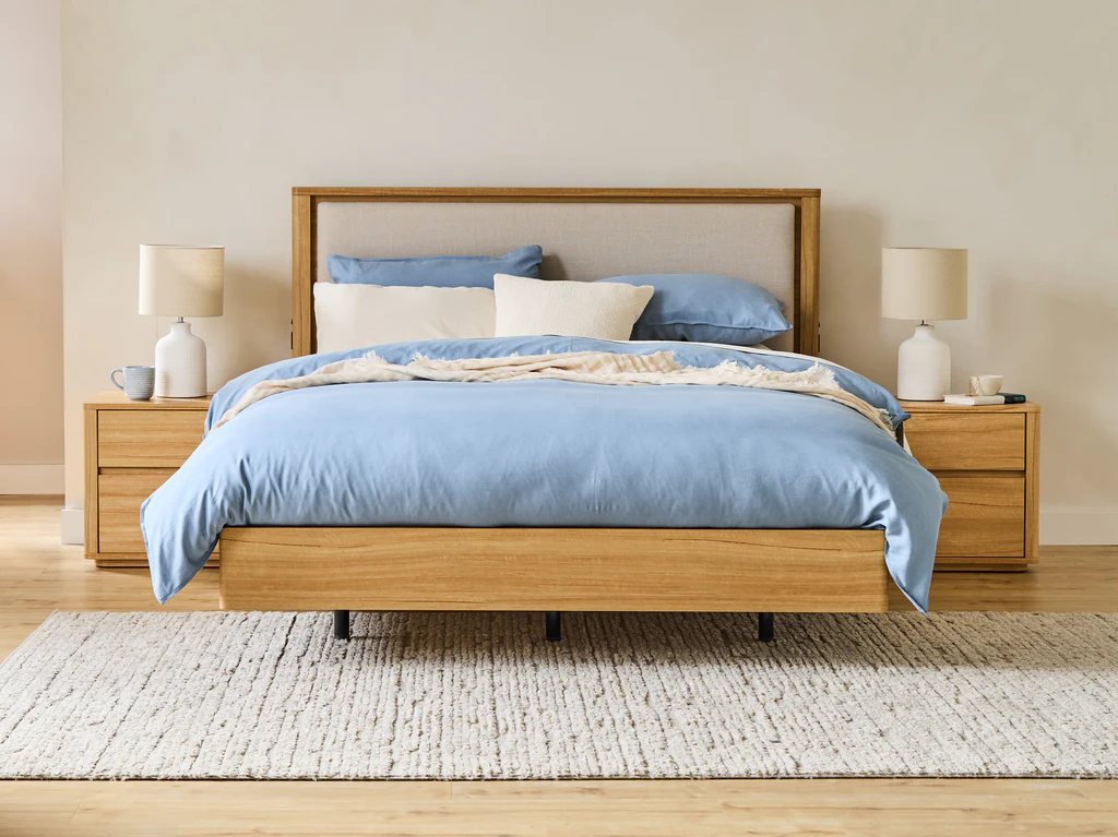 Balmain Bed Frame with Floating Base & Tech Pack - Queen / Natural