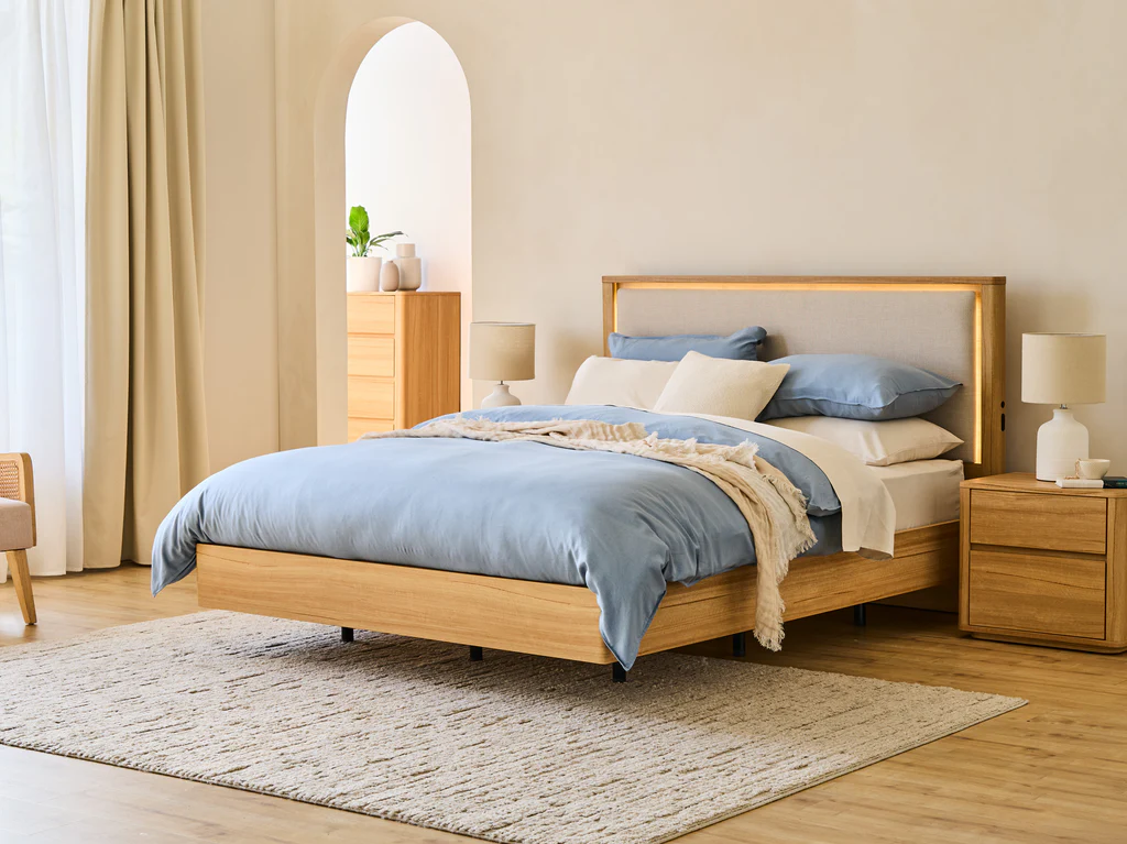 Balmain Bed Frame with Floating Base & Tech Pack - Queen / Natural 5 Balmain Bed Frame with Floating Base & Tech Pack - Queen / Natural